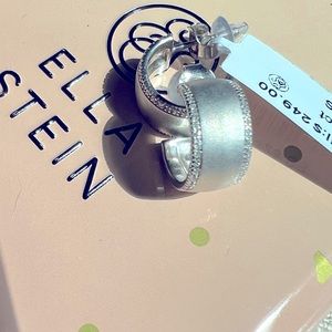 Sterling Silver .925 & Diamond Hoop Earrings